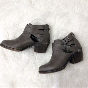 American Rag Cutout Strappy Booties Gray Ajoeyy